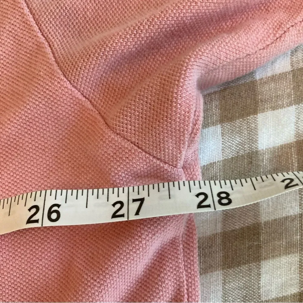 VTG Polo Ralph Lauren Men's XL Cotton Polo Shirt Pink with Turquoise Logo